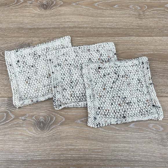 Set of 3 Handmade Multi Shade Grey and Brown Dishcloths - Picture 2 of 9
